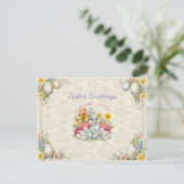 Frohe Ostern Süßer Hase Postkarte (Stehend Vorderseite)