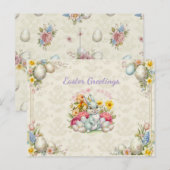 Frohe Ostern Süßer Hase Postkarte (Vorne/Hinten)