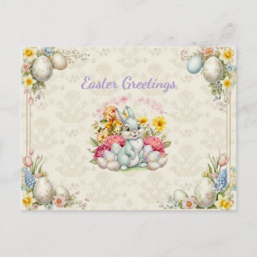 Frohe Ostern Süßer Hase Postkarte (Vorderseite)