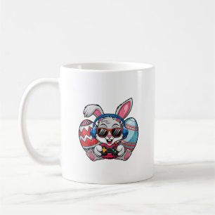 Frohe Ostern Süßer Hase spielt Videospiel Kind Kaffeetasse