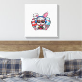 Frohe Ostern Süßer Hase spielt Videospiel Kind Leinwanddruck (Insitu (Schlafzimmer))