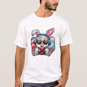 Frohe Ostern Süßer Hase spielt Videospiel Kind T-Shirt
