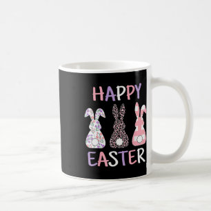 Frohe Ostern Süßer Rosa Leopard Karierter Blumenha Kaffeetasse