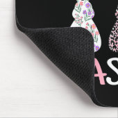 Frohe Ostern Süßer Rosa Leopard Karierter Blumenha Mousepad (Ecke)