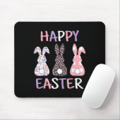 Frohe Ostern Süßer Rosa Leopard Karierter Blumenha Mousepad (Mit Mouse)
