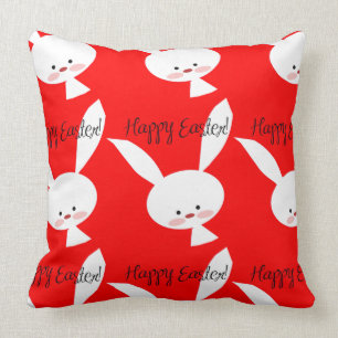 Frohe Ostern Süßes Kaninchen Muster Frühling und O Kissen