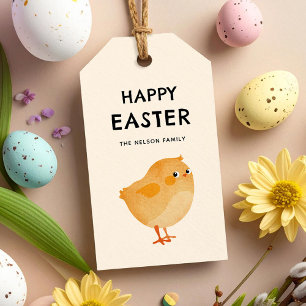 Frohe Ostern, süßes und festliches Küken Geschenkanhänger