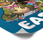 Frohe Ostern T-Rex Dinosaur Schokolade Schleife Os Poster (Ecke)