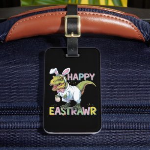 Frohe Ostern T Rex Oster Dinosaur Hase Ei Gepäckanhänger