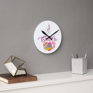 FROHE OSTERN TAG DESIGN RUNDE WANDUHR