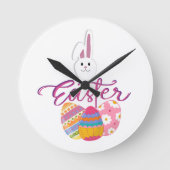 FROHE OSTERN TAG DESIGN RUNDE WANDUHR (Vorderseite)