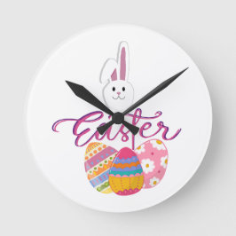 FROHE OSTERN TAG DESIGN RUNDE WANDUHR