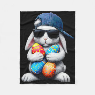 Frohe Ostern Tag Eier Hase Jungen Mädchen Kinder  Fleecedecke