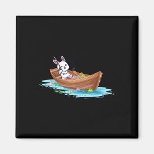 Frohe Ostern Tag Hase Angeln Fischer Kinder Männer Magnet