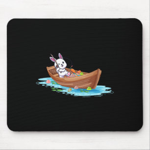Frohe Ostern Tag Hase Angeln Fischer Kinder Männer Mousepad
