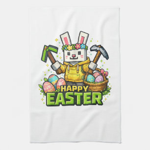 Frohe Ostern Tag Hase Ei Gamer Video Geschirrtuch
