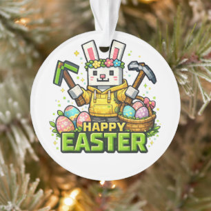 Frohe Ostern Tag Hase Ei Gamer Video  Ornament