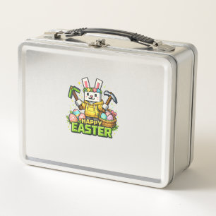 Frohe Ostern Tag Hase Ei Gamer Videospiel Kinder M Metall Brotdose