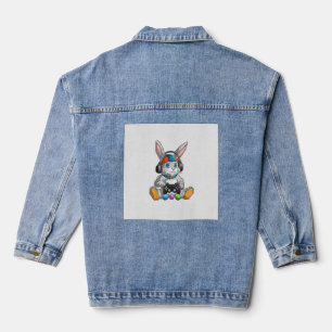 Frohe Ostern Tag Hase Ei Lustig Jungen Mädchen Kin Jeansjacke