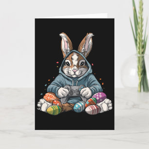 Frohe Ostern Tag Hase Ei Lustig Jungen Mädchen Kin Karte