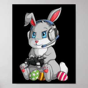 Frohe Ostern Tag Hase Ei Lustige Jungen Mädchen Ki Poster