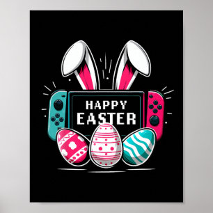 Frohe Ostern Tag Hase Gaming Videospiele Jungen Poster