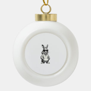 Frohe Ostern Tag Hase Ostern Jungen Mädchen Teenag Keramik Kugel-Ornament