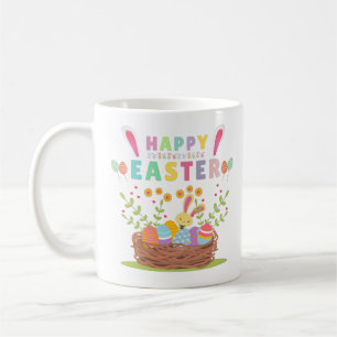 Frohe Ostern Tag Süßer Hase Mit Eiern - Ostern Kaffeetasse