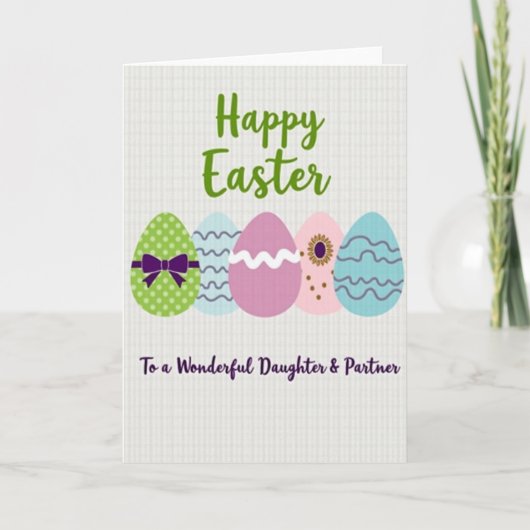Frohe Ostern Tochter Partnerkarte Karte (Vorderseite)