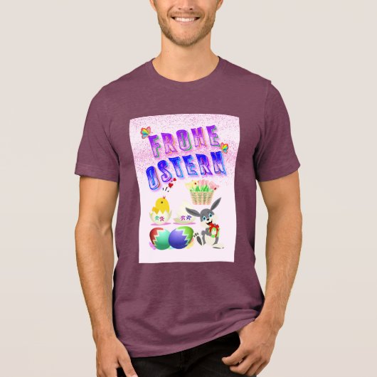 Frohe Ostern Tri-Blend Shirt (Vorderseite)