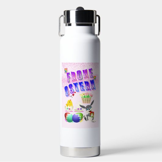 Frohe Ostern Trinkflasche (Vorderseite)