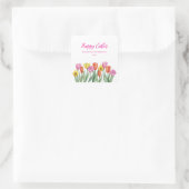 Frohe Ostern Tulpe  Quadratischer Aufkleber (Tasche)