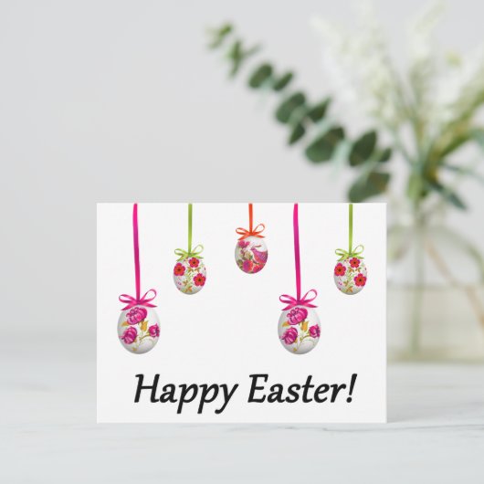 Frohe Ostern! (Ukrainisch-inspiriert) Postkarte (Stehend Vorderseite)