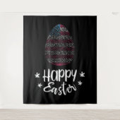 Frohe Ostern und Ostern Ei mit amerikanischer Flag Wandteppich (Vorderseite)