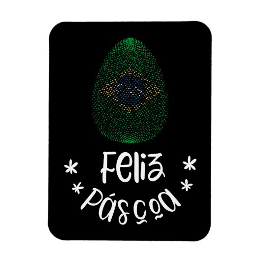 Frohe Ostern und Ostern Ei mit brasilianischer Fla Magnet (Vertikal)