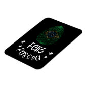Frohe Ostern und Ostern Ei mit brasilianischer Fla Magnet (Linke Seite)