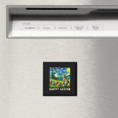 Frohe Ostern Van Gogh Stil Hase Und Eier  Magnet (In Situ (Geschirrspüler))