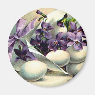 Frohe Ostern Veilchen & Eier Vintage Magnet