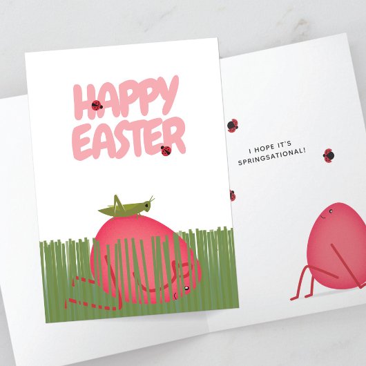 Frohe Ostern Verstecktes Ei | Frühlings Szene Karte