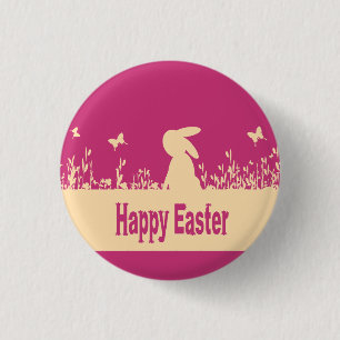 Frohe Ostern, verträumter Hase Button