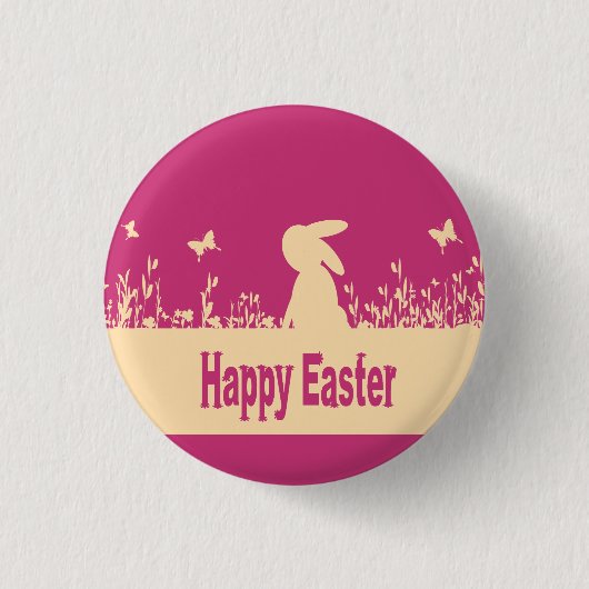 Frohe Ostern, verträumter Hase Button (Vorderseite)