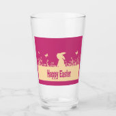 Frohe Ostern, verträumter Hase Glas (Vorderseite)