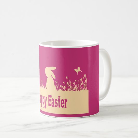 Frohe Ostern, verträumter Hase Kaffeetasse (VorderseiteRechts)