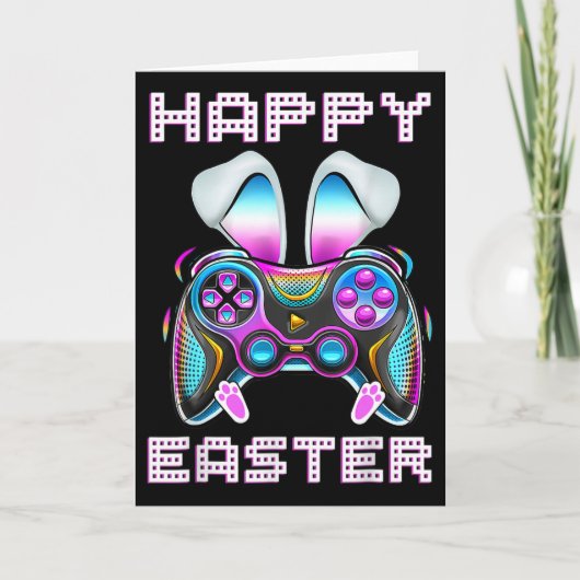 Frohe Ostern Videospiel-Controller Lustiger Gamer- Karte (Vorderseite)