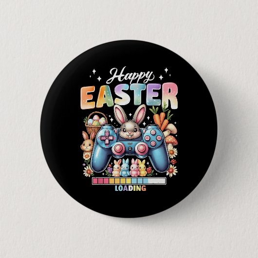 Frohe Ostern Videospiel-Controller Osterhase Ga Button (Vorderseite)