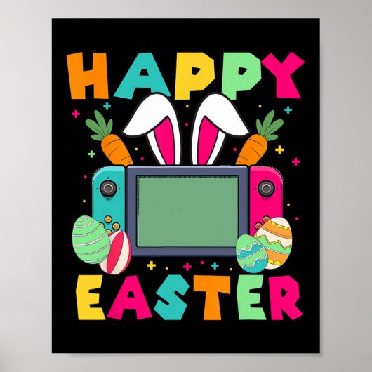 Frohe Ostern Videospiel Hase Gaming Controller Ga Poster (Vorne)