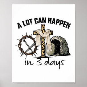Frohe Ostern Vieles kann in 3 Tagen passieren Reli Poster