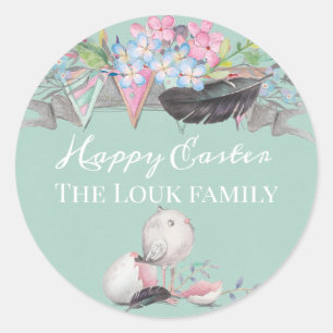 Frohe Ostern Vintage Gefallen Runder Aufkleber