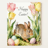 Frohe Ostern Vintage-Hase Eier & Frühlingsblumen Planer (Rückseite)