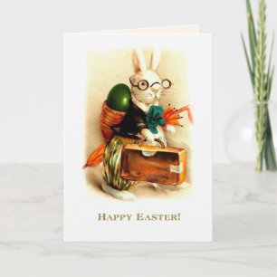Frohe Ostern. Vintage-Hase Feiertagskarte